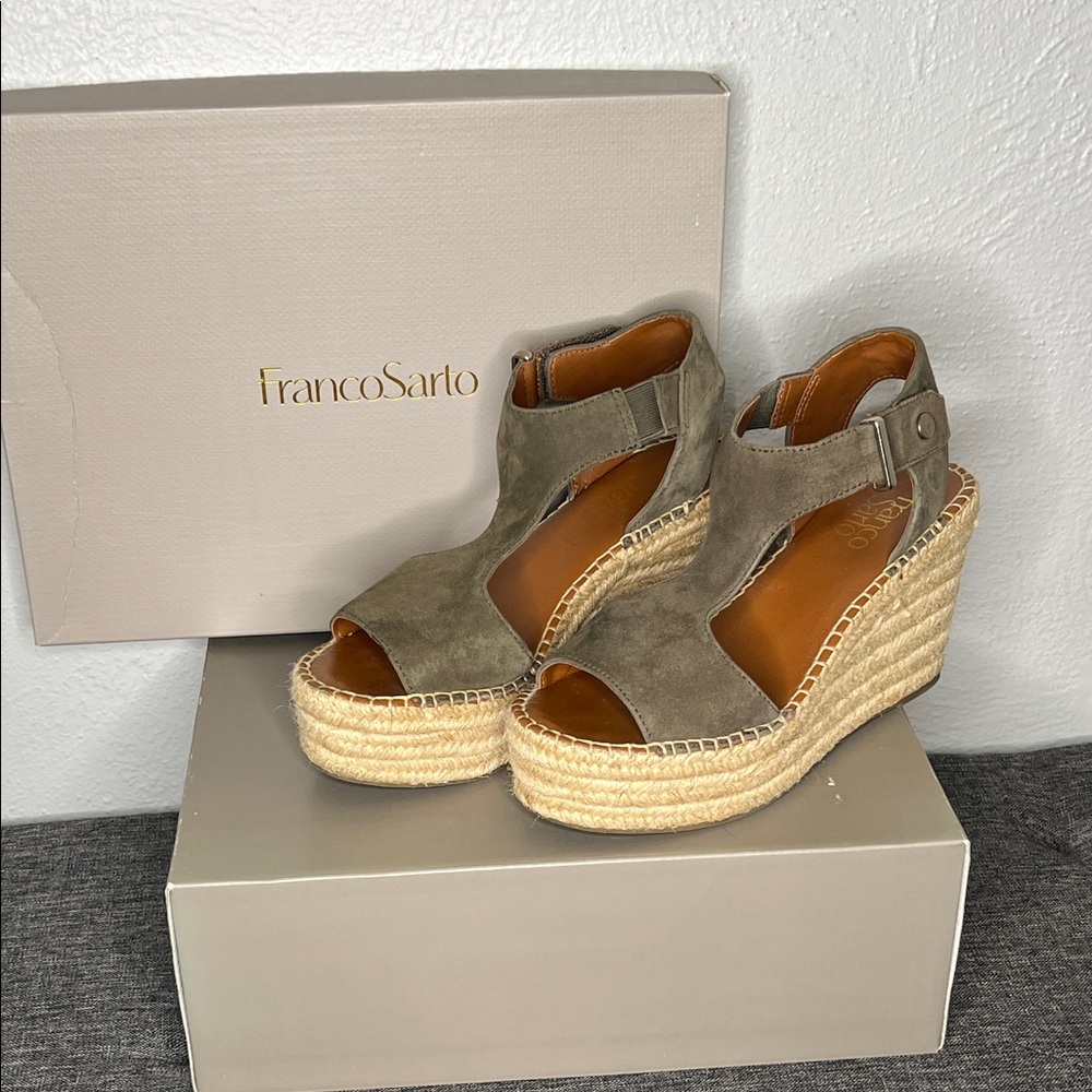 Franco Sarto Olive Espadrille Wedges